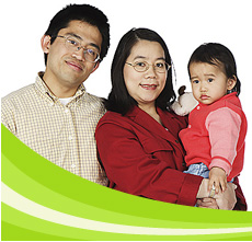 mom, dad and baby